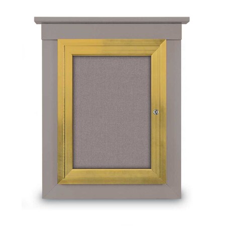 United Visual Products Sliding Glass Enclosed Letterboard, 60"x3 UV9006ACS-GOLD-BARBLU